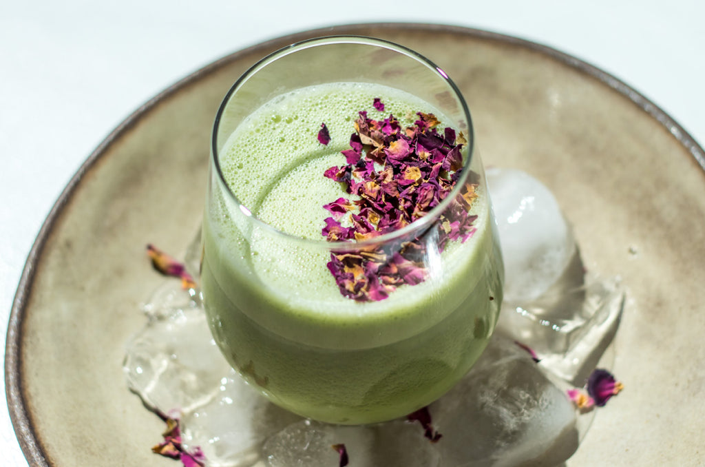 Iced Rose Matcha Latte